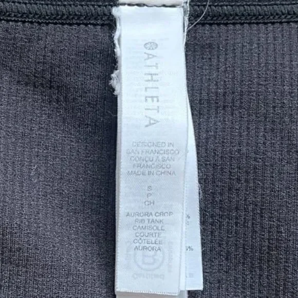 Athleta Aurora Seamless Crop Rib Tank in Black Size SMALL - Picture 4 of 5